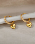 Vintage Heart Drop Earrings | Gold 5
