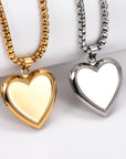 Vintage Heart Photo Locket Necklace | Stainless Steel 3