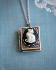 Whimsical Cat Book Pendant Necklace | Rotating Page Design | Vintage Jewelry | Unique Gift Idea 4
