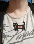 Whimsical Cat & Fish Pendant Necklace | Acrylic 3