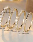 14k Golden Zirconia Stacking Rings | Gold 3