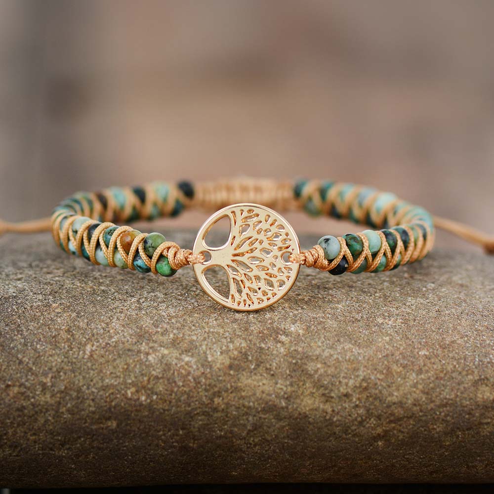 African Turquoise Tree of Life Bracelet | Natural Stone 0