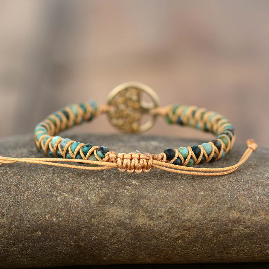African Turquoise Tree of Life Bracelet | Natural Stone 2