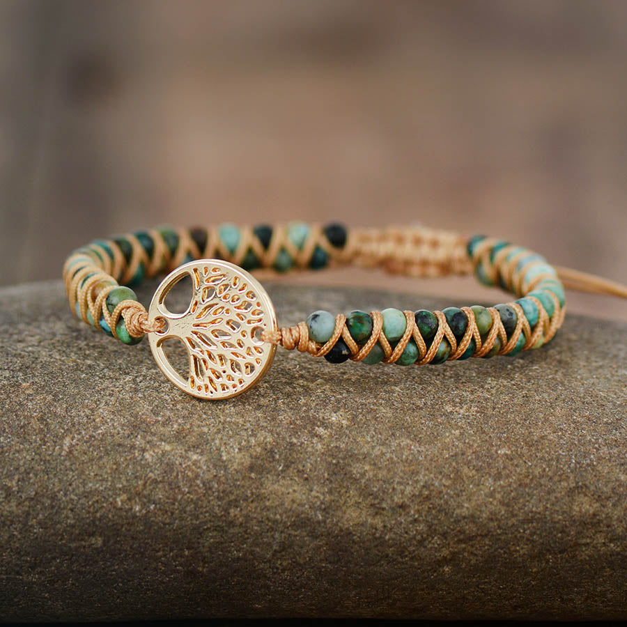 African Turquoise Tree of Life Bracelet | Natural Stone 3