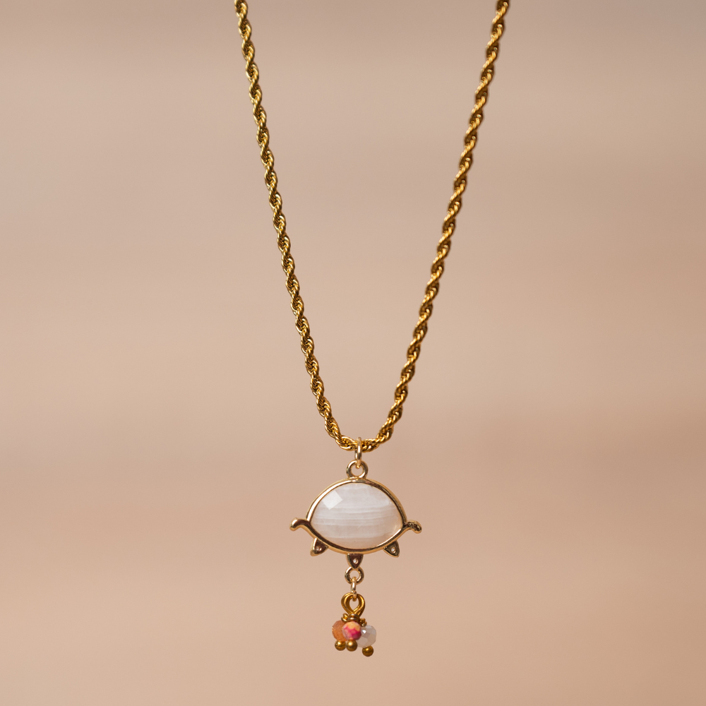 Agate Dangle Necklace | Stainless Steel 0