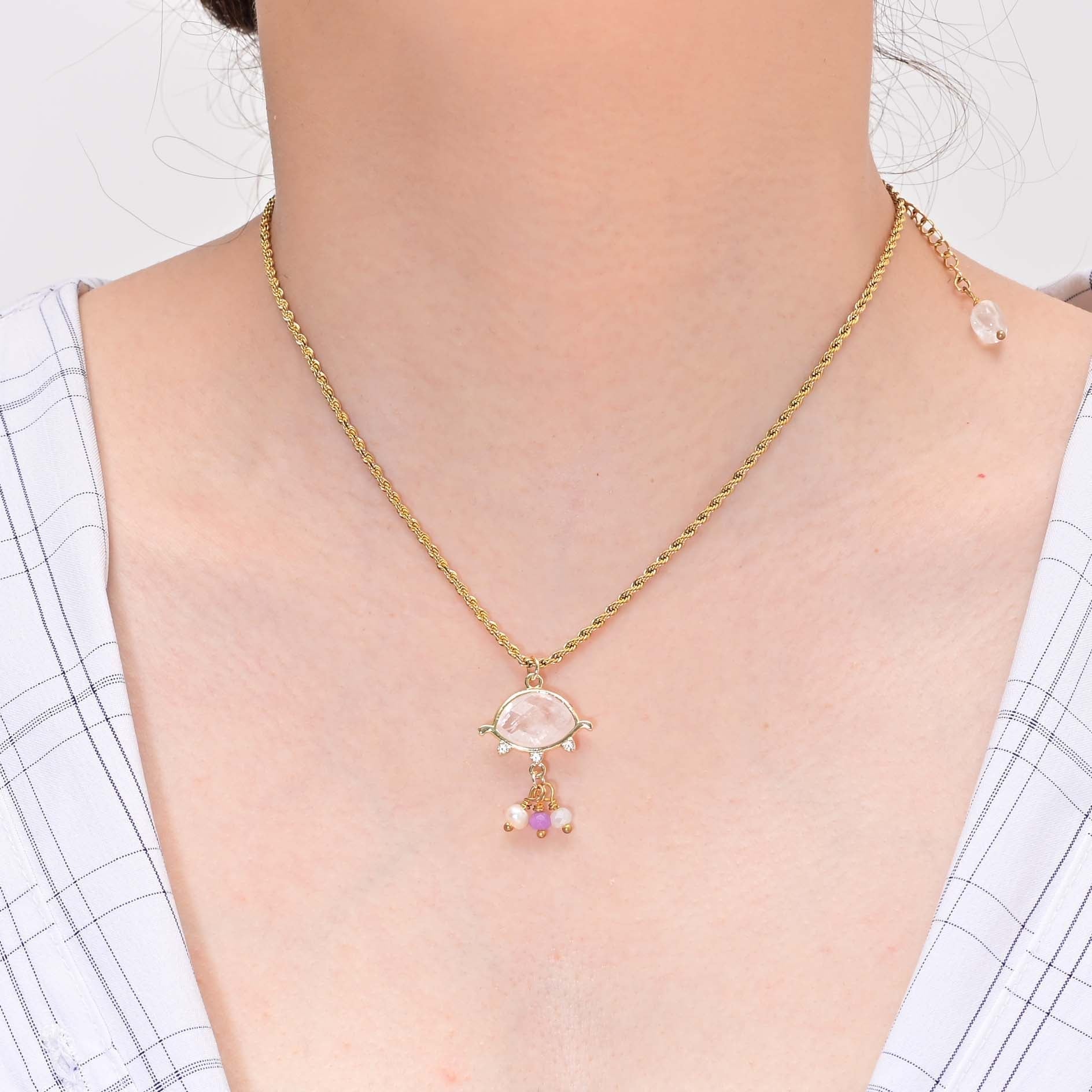 Agate Dangle Necklace | Stainless Steel 1