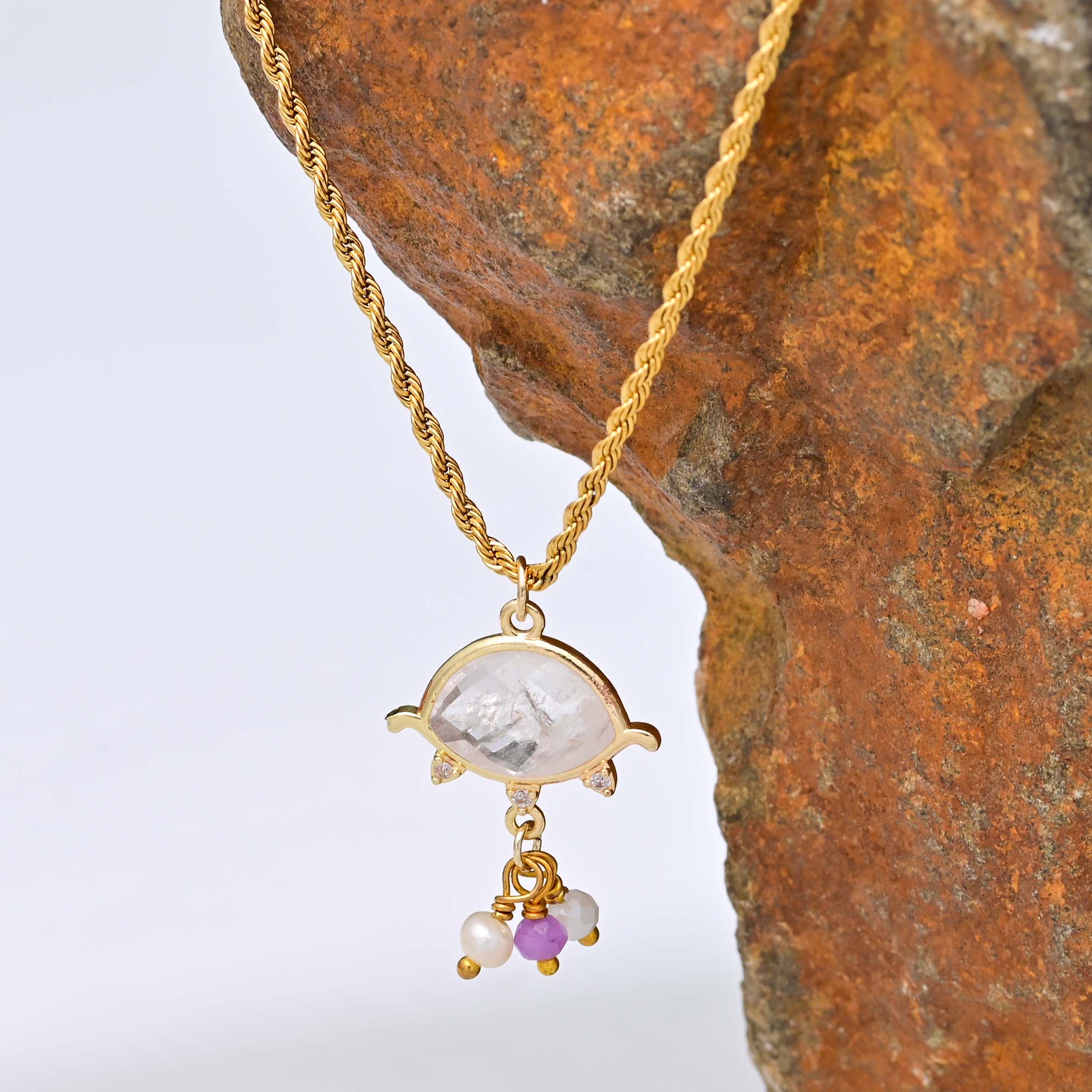 Agate Dangle Necklace | Stainless Steel 3