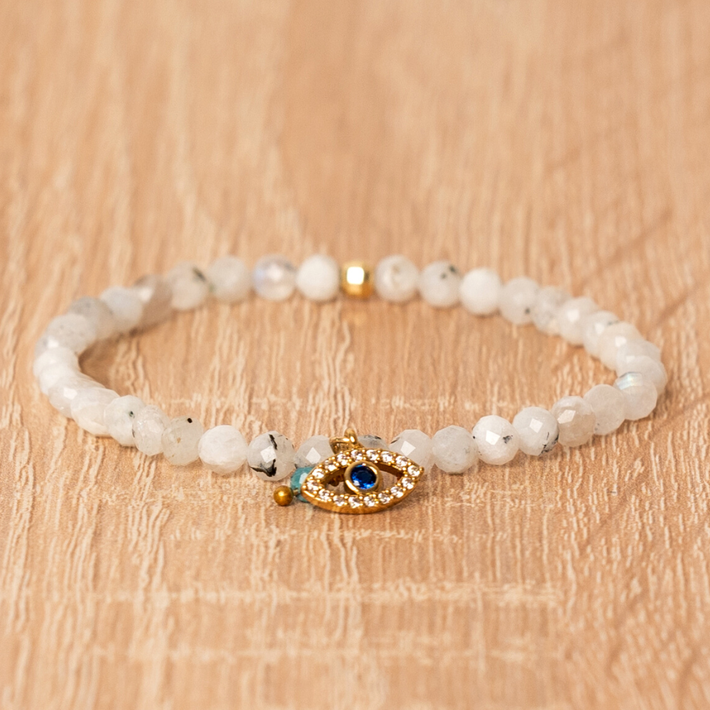 Agate Evil Eye Bracelet | Stainless Steel 0