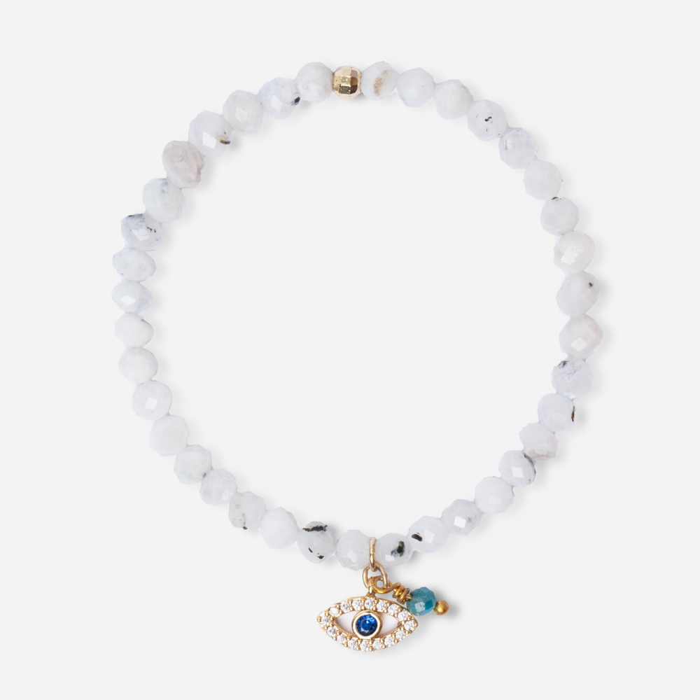 Agate Evil Eye Bracelet | Stainless Steel 1