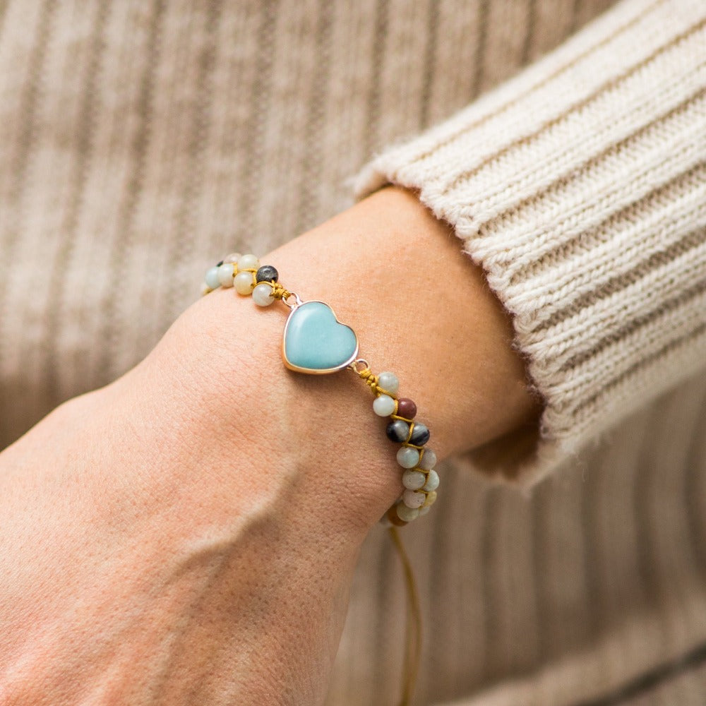 Amazonite Love Protection Bracelet | Stainless Steel 1
