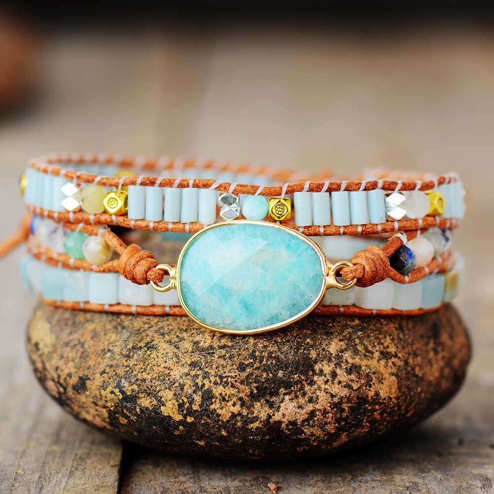 Amazonite Protection Wrap Bracelet | Alloy 0