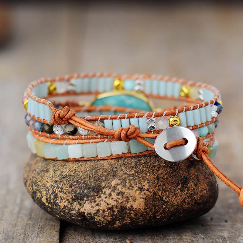 Amazonite Protection Wrap Bracelet | Alloy 1