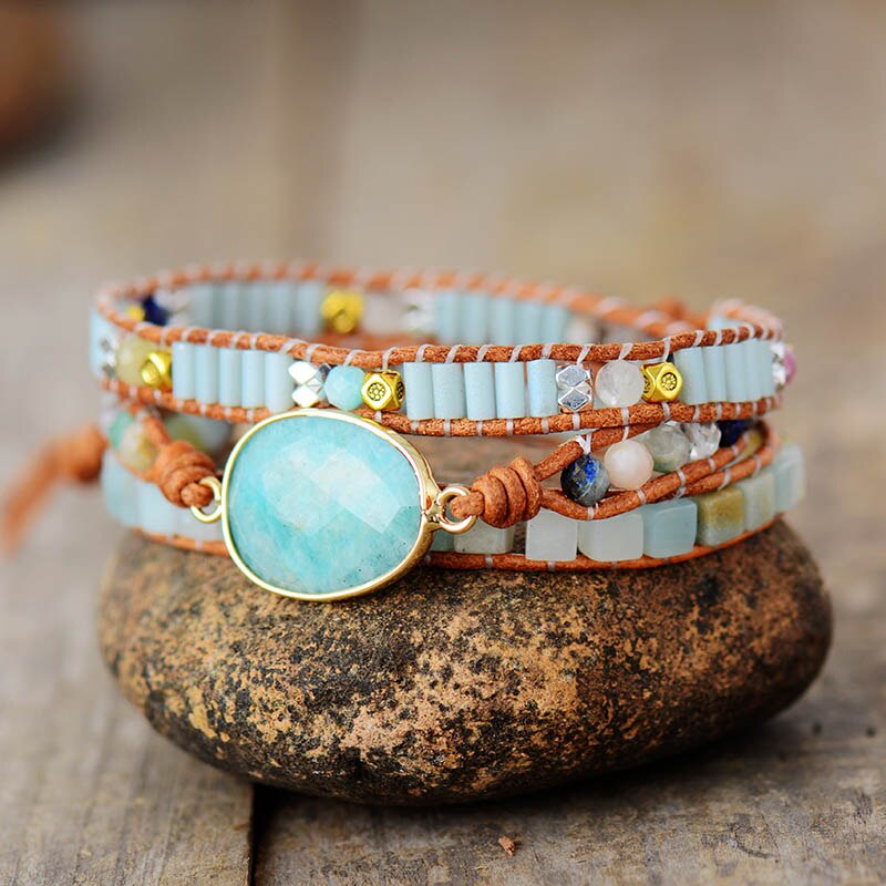Amazonite Protection Wrap Bracelet | Alloy 3
