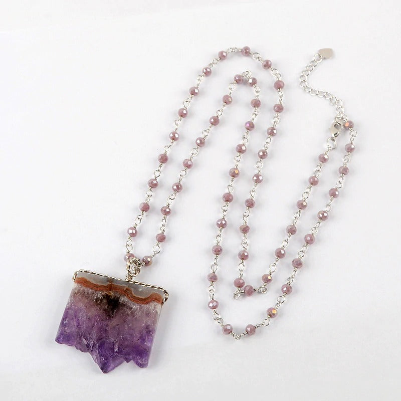 Amethyst Druzy Necklace | Tibetan Silver 0