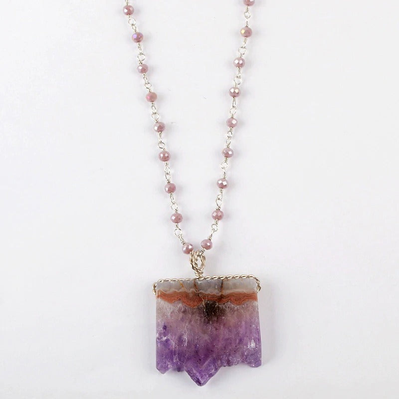 Amethyst Druzy Necklace | Tibetan Silver 1