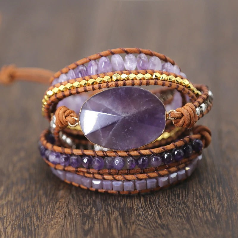 Amethyst Imperial Wrap Bracelet | Natural Stone 0