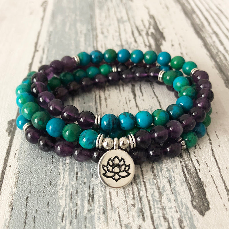 Amethyst Mala Bead Bracelet | Natural Stones 0