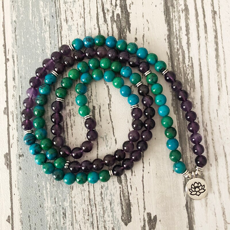 Amethyst Mala Bead Bracelet | Natural Stones 2
