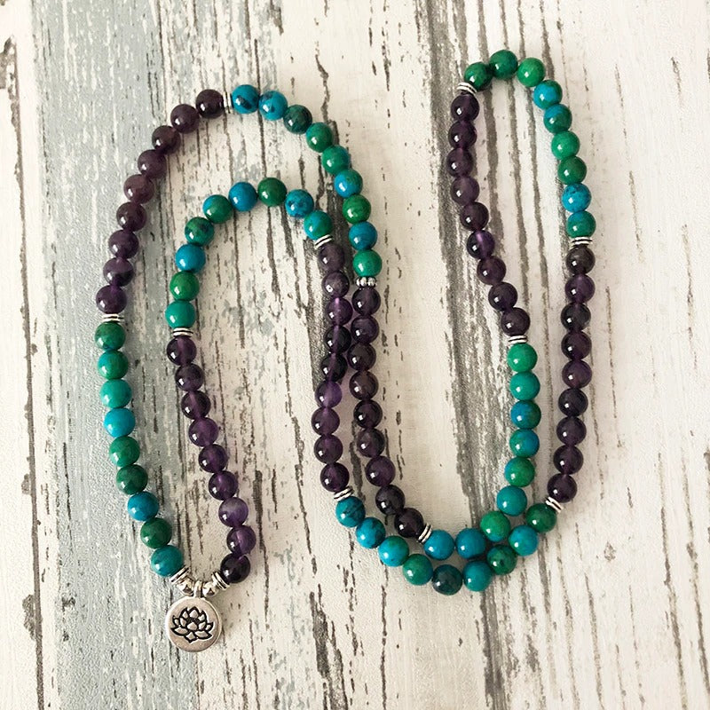 Amethyst Mala Bead Bracelet | Natural Stones 4