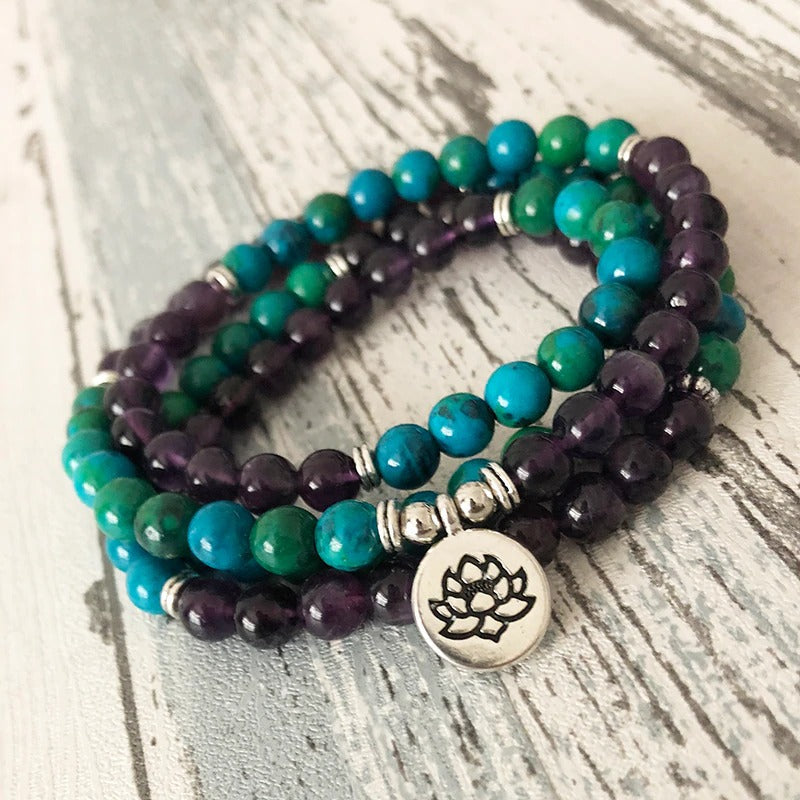 Amethyst Mala Bead Bracelet | Natural Stones 5