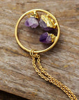 Amethyst Pendant Necklace | Gold Plated Zinc Alloy 2