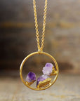 Amethyst Pendant Necklace | Gold Plated Zinc Alloy 3