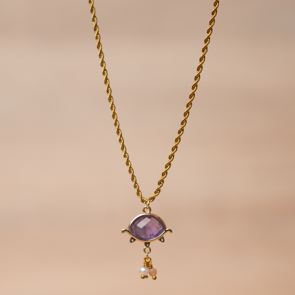Amethyst Serenity Necklace | Stainless Steel 0