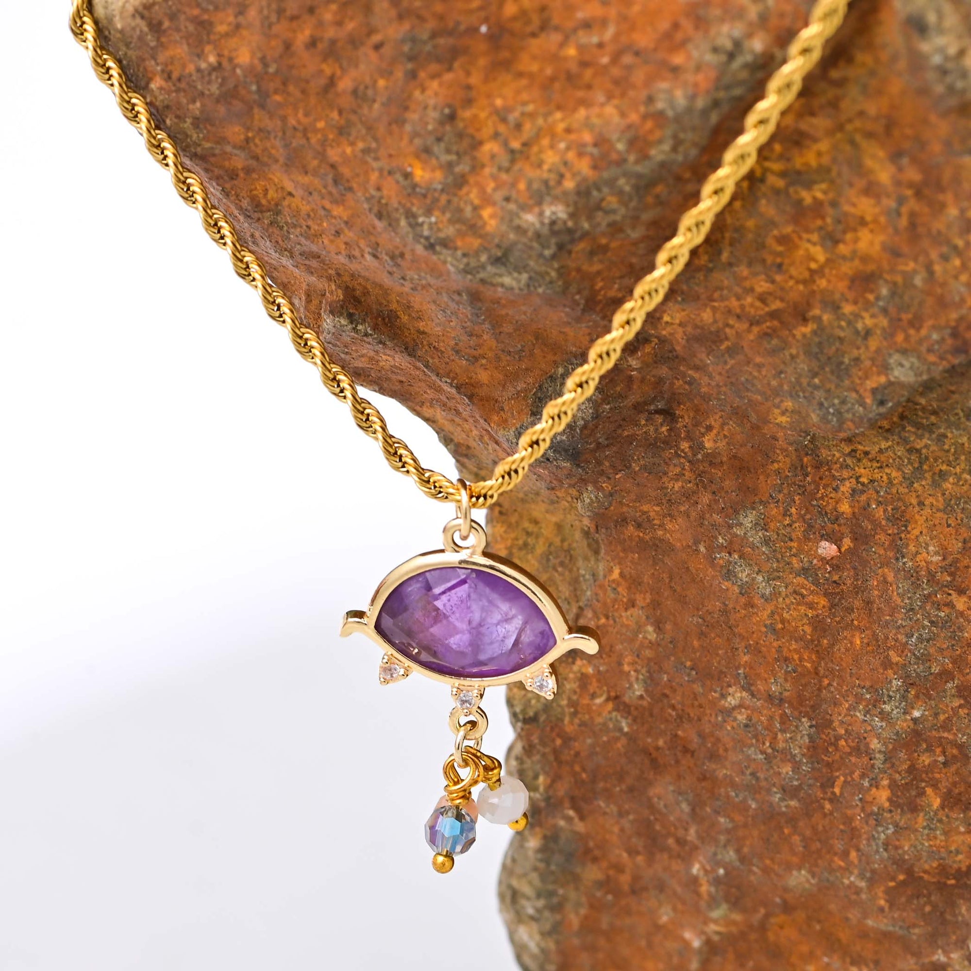 Amethyst Serenity Necklace | Stainless Steel 3