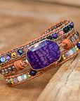 Amethyst Wrap Bracelet | Genuine Leather 1