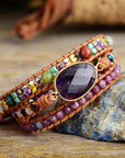 Amethyst and Lepidolite Bracelet | Natural Gemstones 5