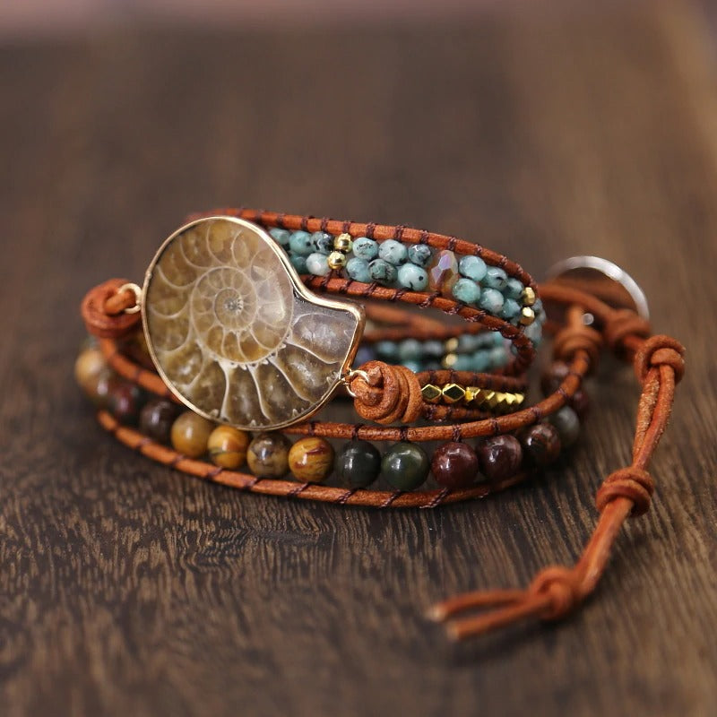 Ammonite Fossil Bracelet | Natural Stone 1