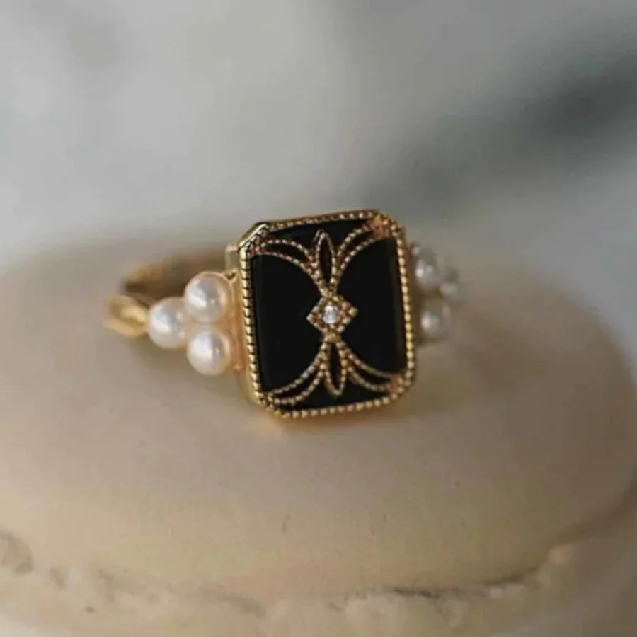 Antique Black Pearl Golden Ring | Gold 0