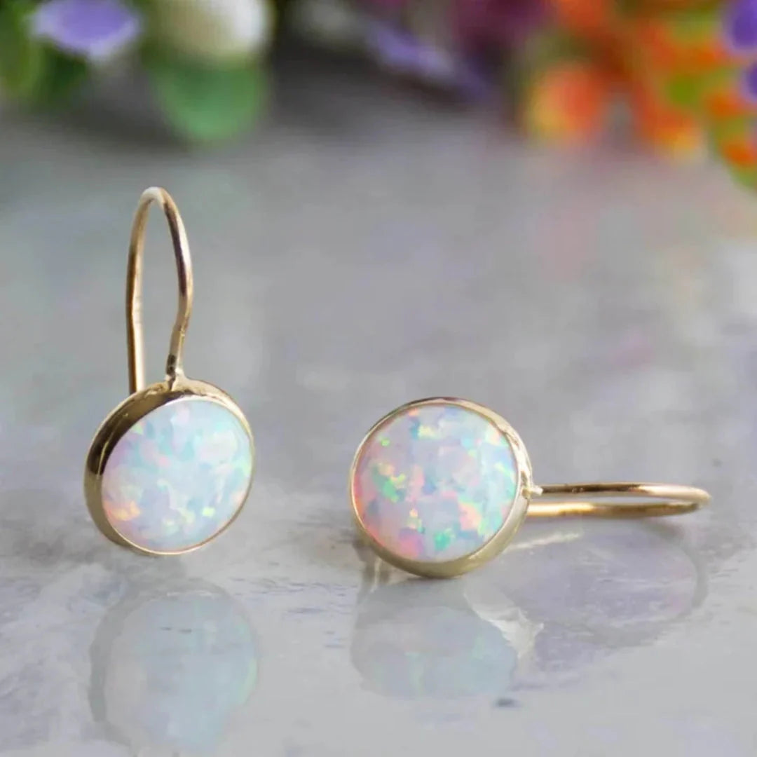 Antique Opal Glow Earrings | Gold 0