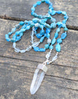 Apatite and Quartz Crystal Necklace | Natural Gemstones 0