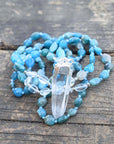 Apatite and Quartz Crystal Necklace | Natural Gemstones 1