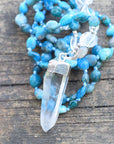 Apatite and Quartz Crystal Necklace | Natural Gemstones 3