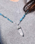 Apatite and Quartz Crystal Necklace | Natural Gemstones 5