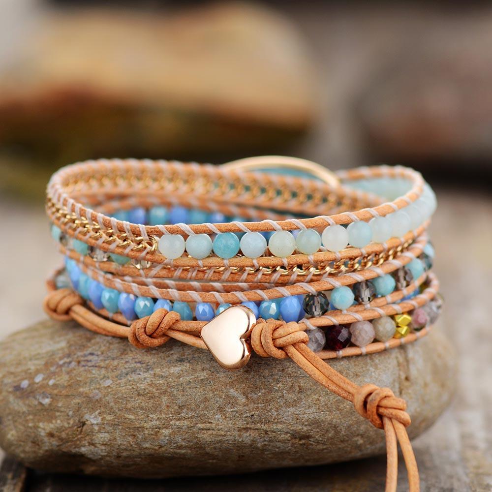 Aqua Amazonite Wrap Bracelet | Natural Stones 1
