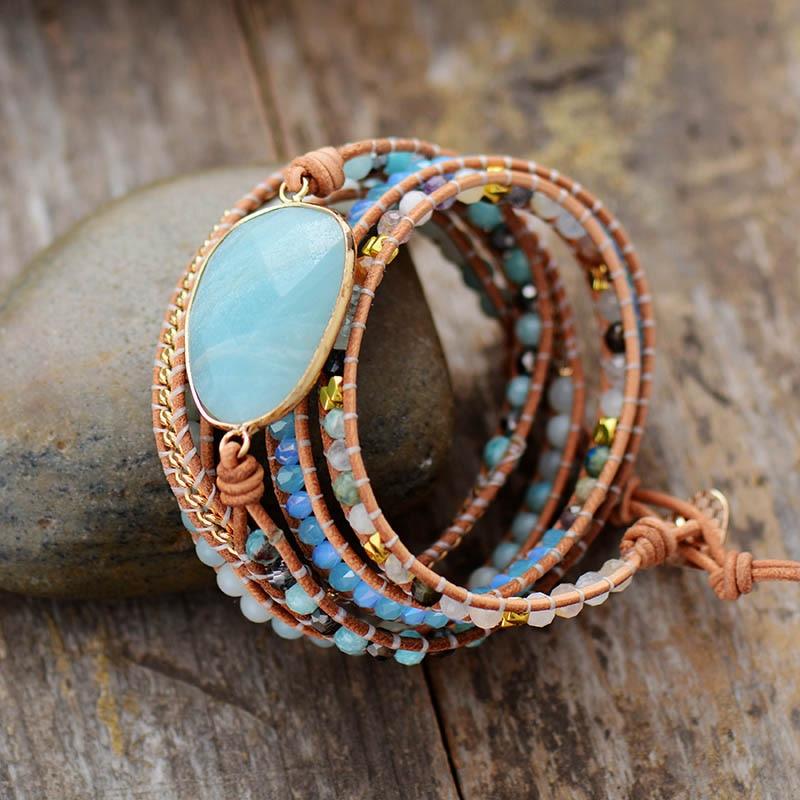Aqua Amazonite Wrap Bracelet | Natural Stones 2