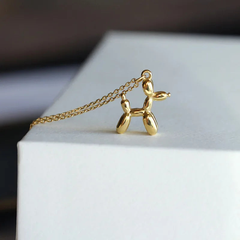 Balloon Dog Pendant Necklace | Gold-Tone 3