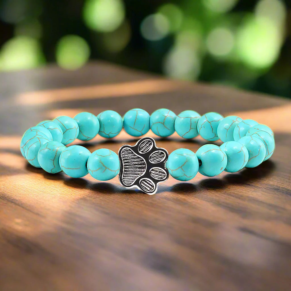 Beaded Paw Bracelet | Natural Stone 0