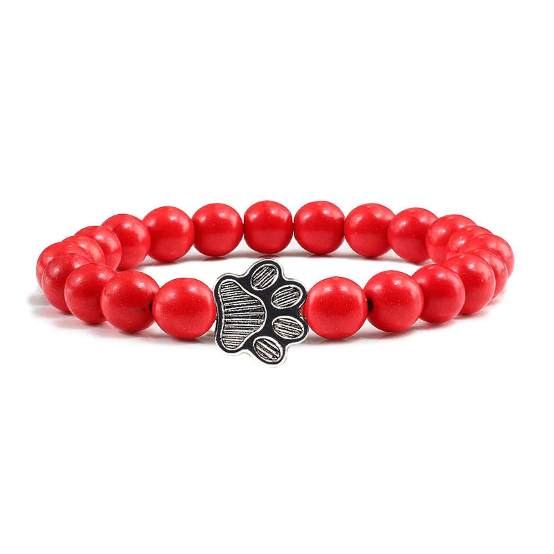Beaded Paw Bracelet | Natural Stone 7