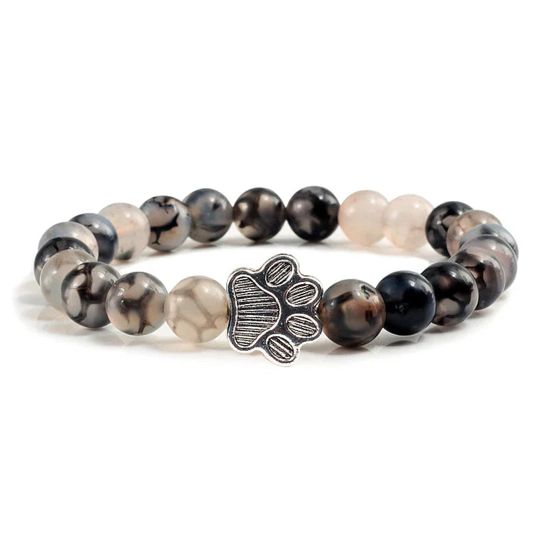 Beaded Paw Bracelet | Natural Stone 9