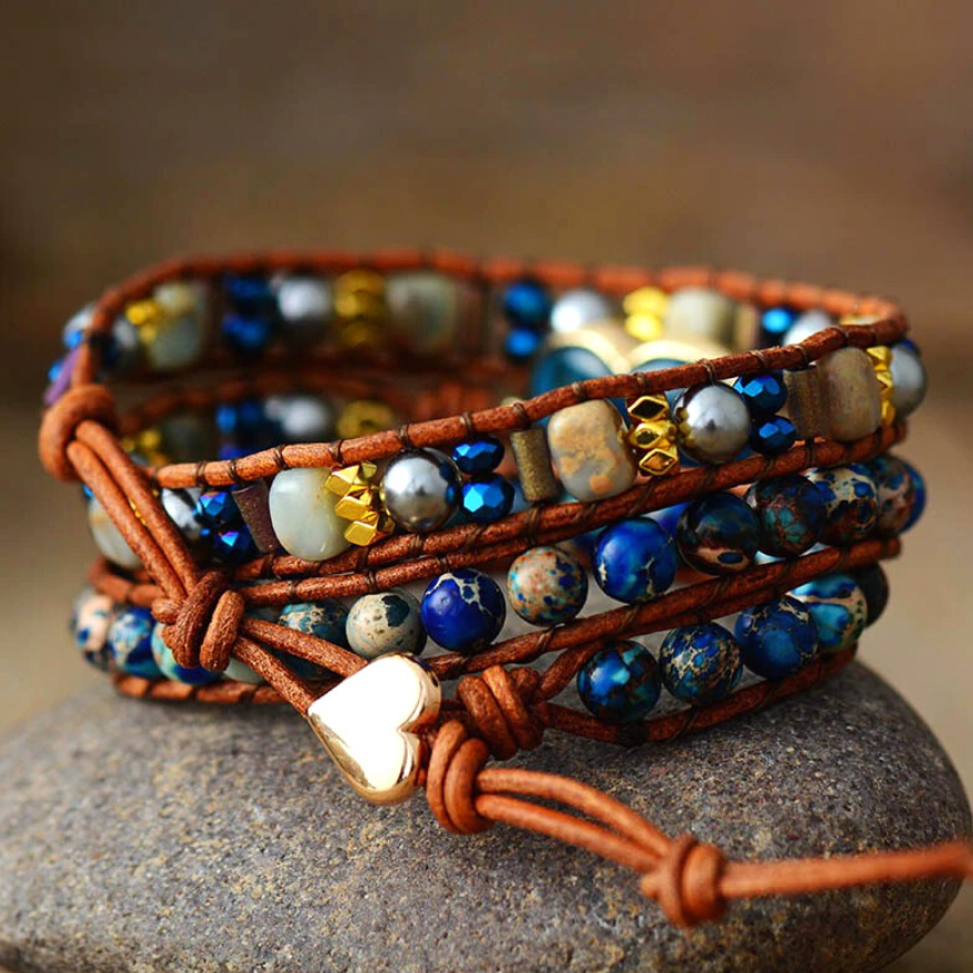 Blue Apatite Protection Bracelet | Leather 4