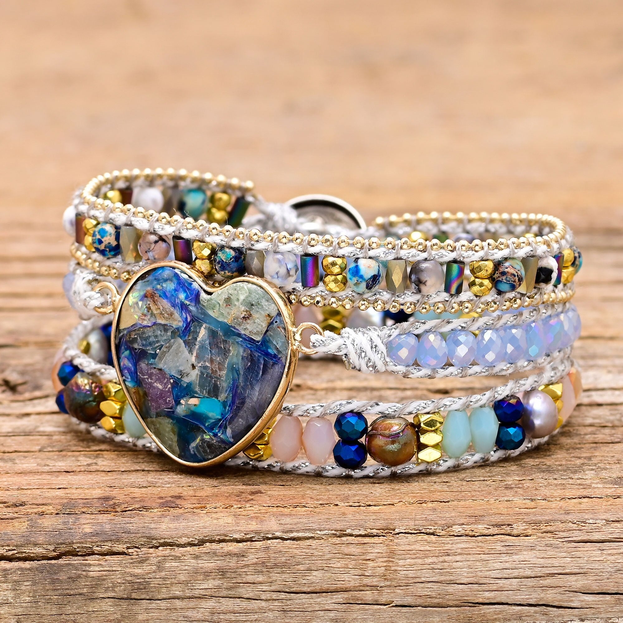 Blue Calcite Love Bracelet | Natural Gemstone 0