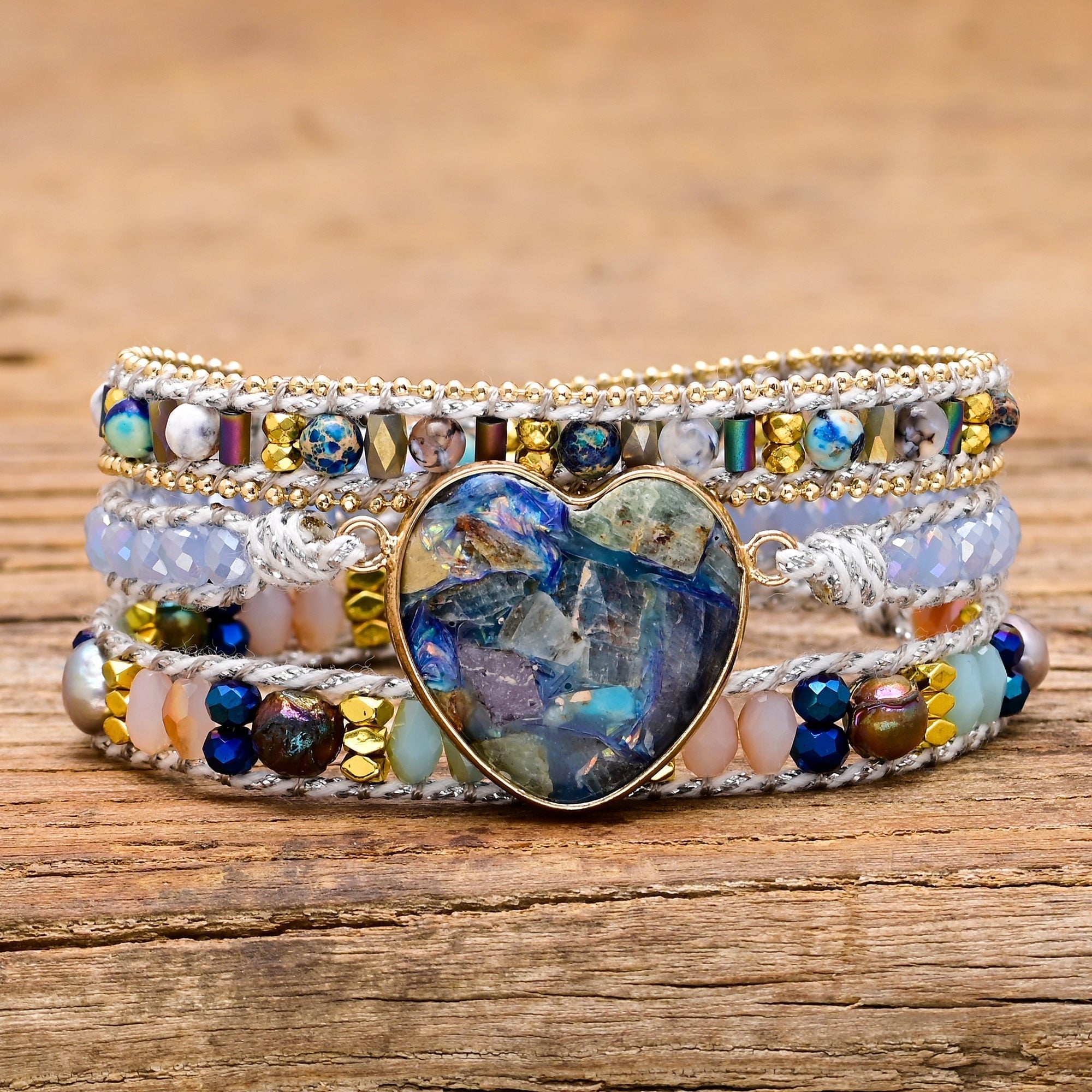 Blue Calcite Love Bracelet | Natural Gemstone 1