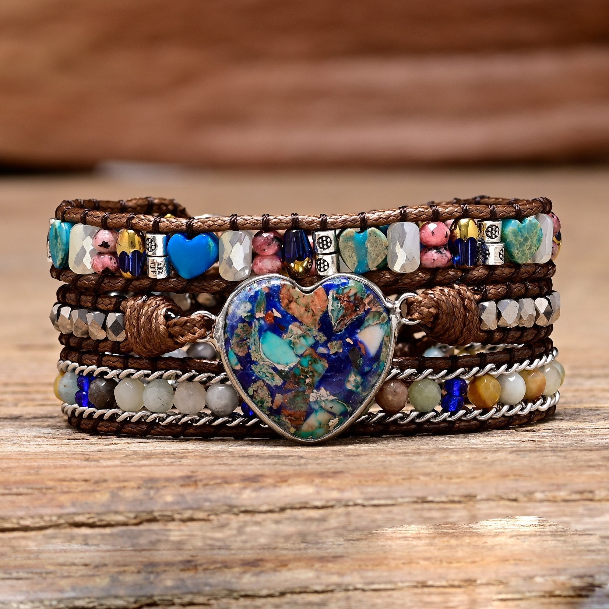 Blue Heart Bracelet | Blue Calcite and Amazonite 0