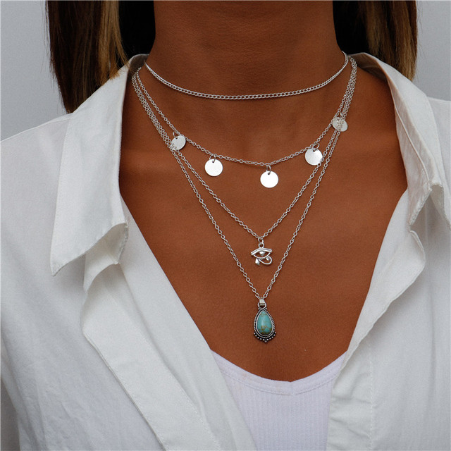 Blue Stone Silver Necklace | Silver 0