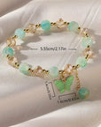 Butterfly Beaded Stretch Bracelet | Zinc Alloy 6