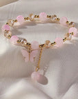 Butterfly Beaded Stretch Bracelet | Zinc Alloy 9